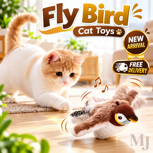Interactive flying bird cat - flying,