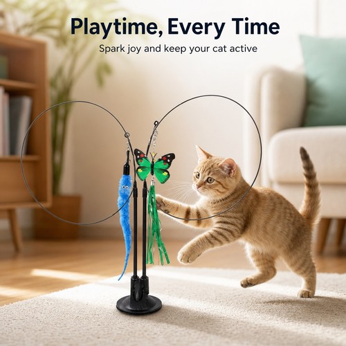 Cat teaser toy wand - teaser,