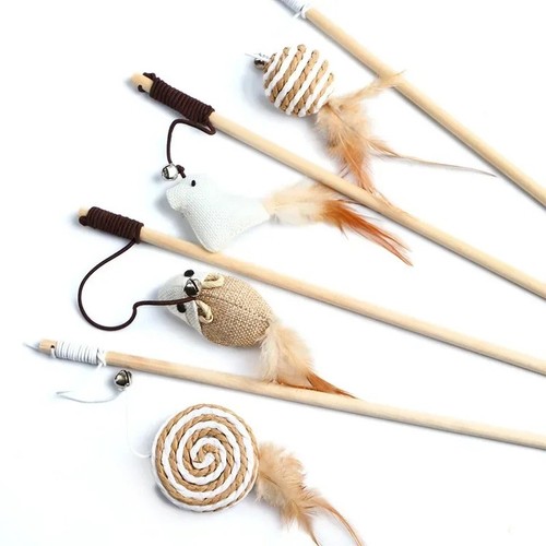 Cat feather wand - feather, toy