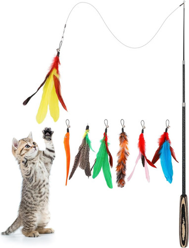Feather teaser cat - teaser, 7pcs