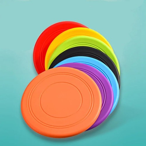 Silicone flying disc dog - flying,