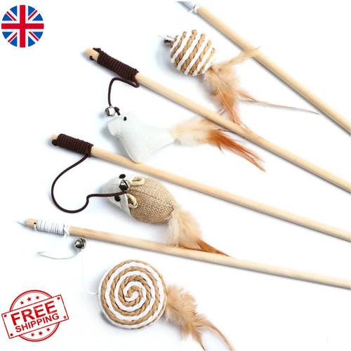 Cat feather wand toy - cat,