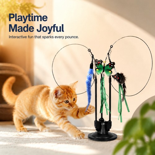 Interactive cat toy wand - interactive,